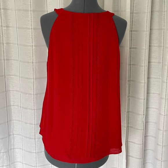WHBM Ruby Red Tie String Sleeveless Top - Picture 3 of 8
